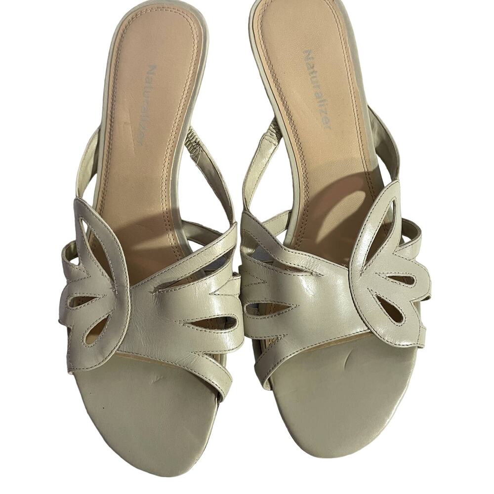 Naturalizer Women's Size 9 Tan Leather Sandals 1.5" Block Heel Comfort Shoes